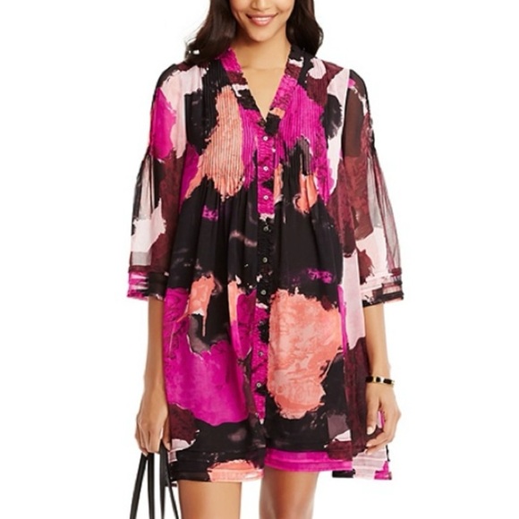 DVF Diane Von Furstenburg 100% Silk Layla Floral Ruffle Dress size 8 - Picture 1 of 15